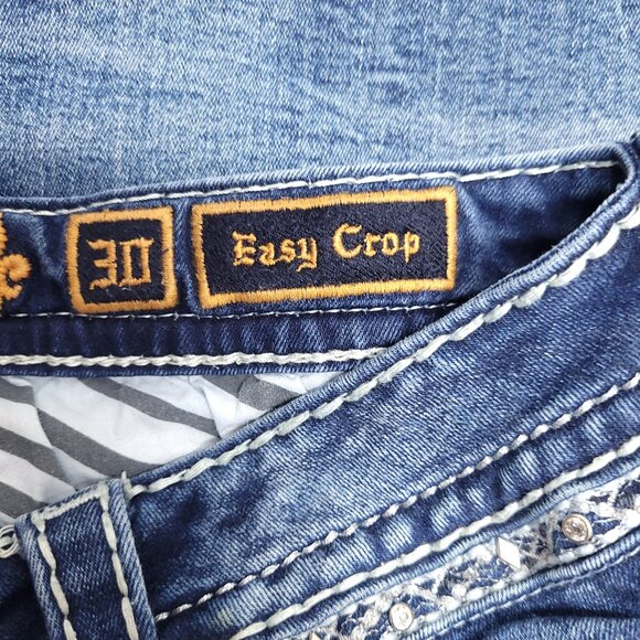 Rock Revival Womens Easy Crop Jeans Size 30 Blue - Picture 7 of 10